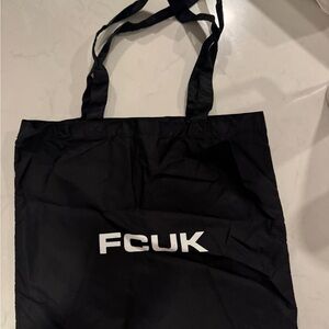 Vintage FCUK (French Connection UK) 100% Nylon Black Tote Bag